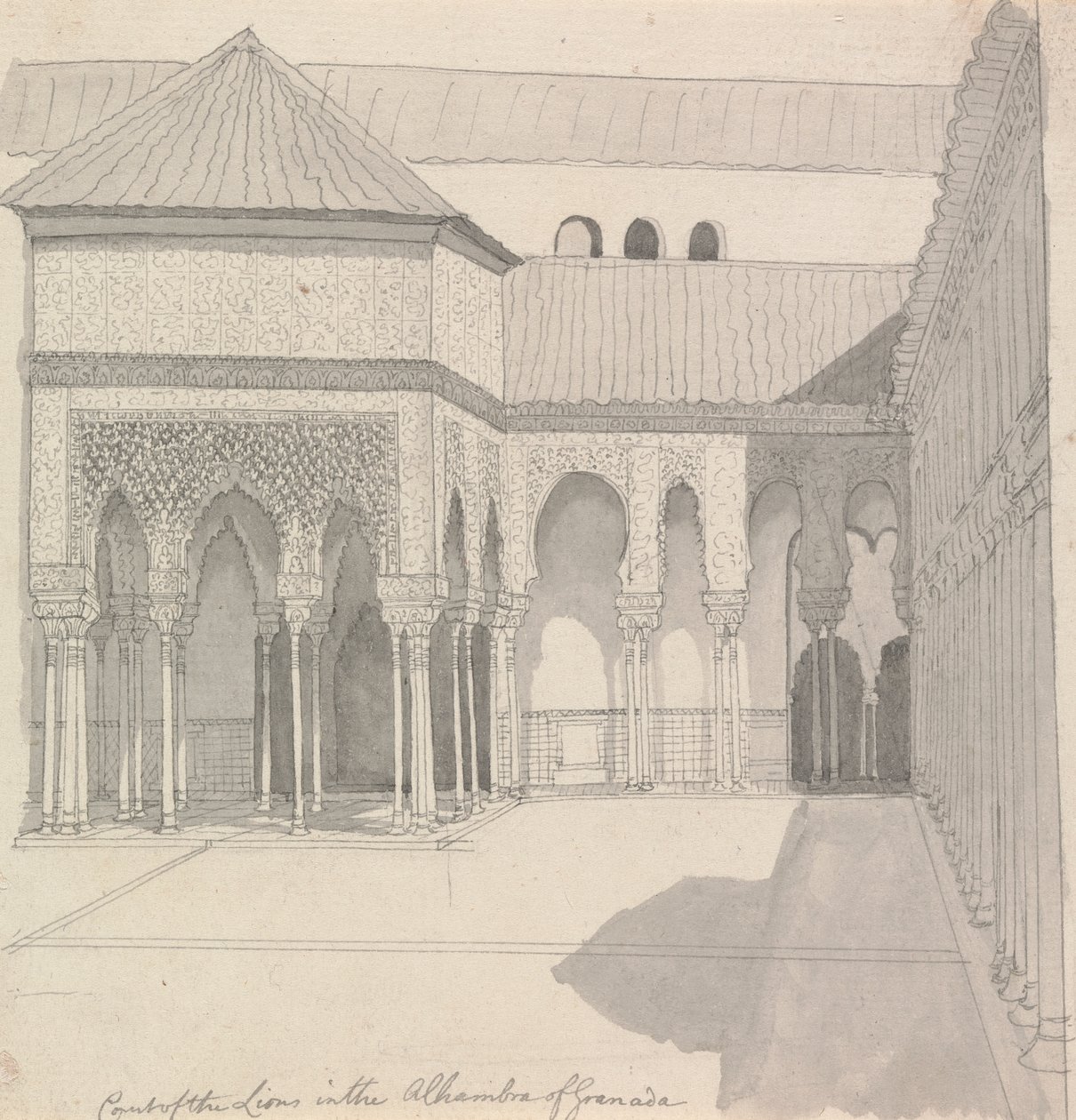 Court of the Lions w Alhambra w Granadzie autorstwa Henry Swinburne