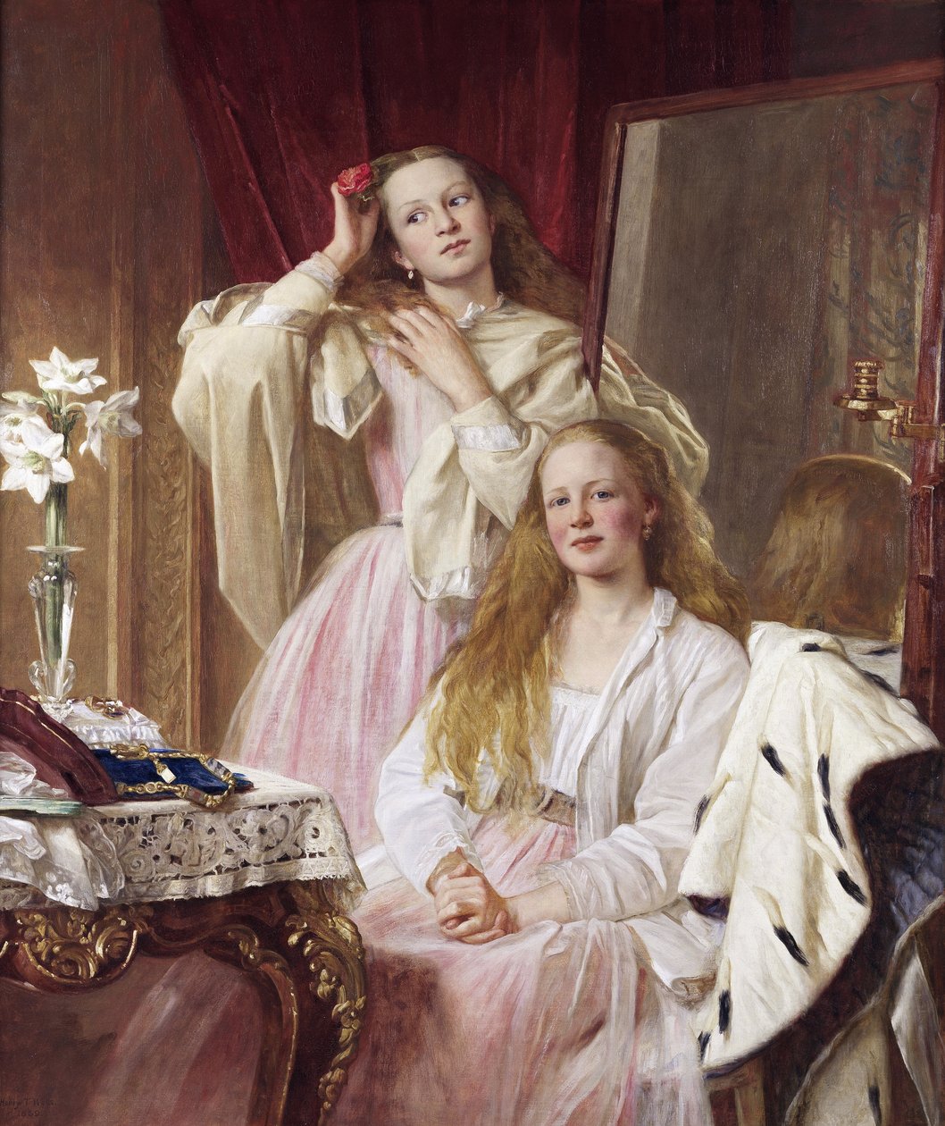 Emma i Federica Bankes z Soughton Hall, autor: Henry Tanworth Wells autorstwa Henry Tanworth Wells