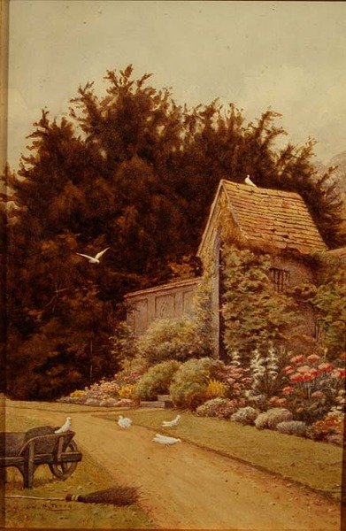 Stary dom z ogrodem w Hartwell House autorstwa Henry Terry