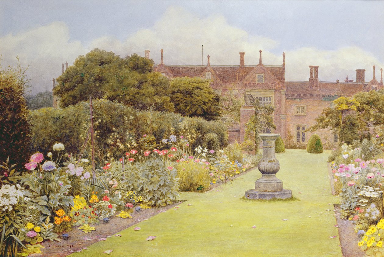The Grass Walk, Helmingham Hall, 1892 (wc na papierze) autorstwa Henry Terry