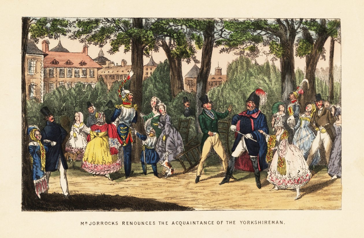 Angielscy turyści spacerujący po Ogrodach Tuileries, Paryż autorstwa Henry Thomas (after) Alken