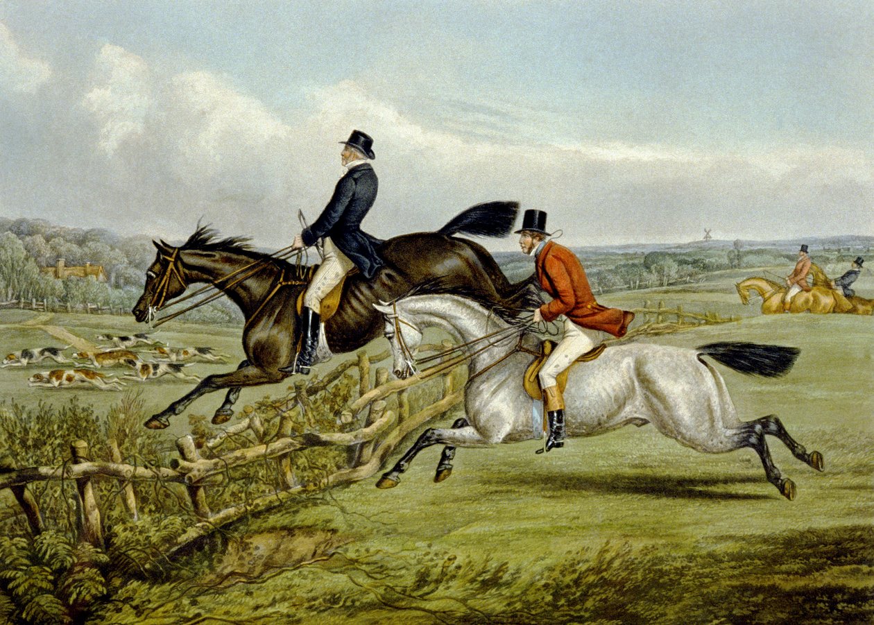 Skoki, tabliczka z „Dobra i zła sort”, w Fores Hunting Sketches, grawerowane przez Johna Harrisa autorstwa Henry Thomas (after) Alken