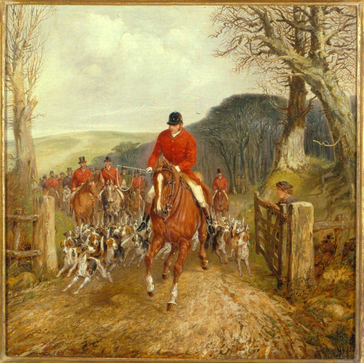 Polowanie przechodzące przez bramę autorstwa Henry Thomas Alken