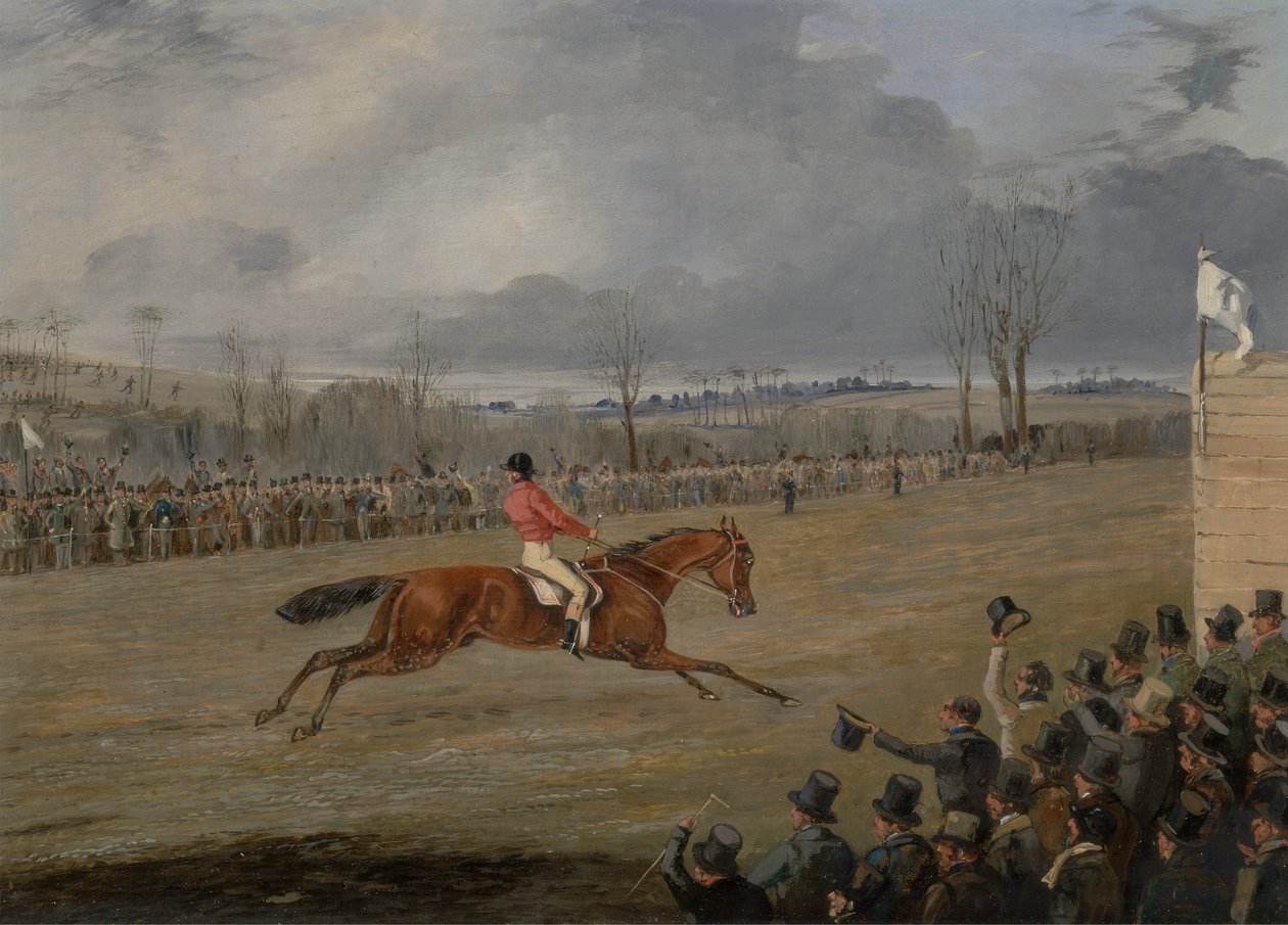 Bieg z przeszkodami, zwycięzca (olej na płótnie) autorstwa Henry Thomas Alken