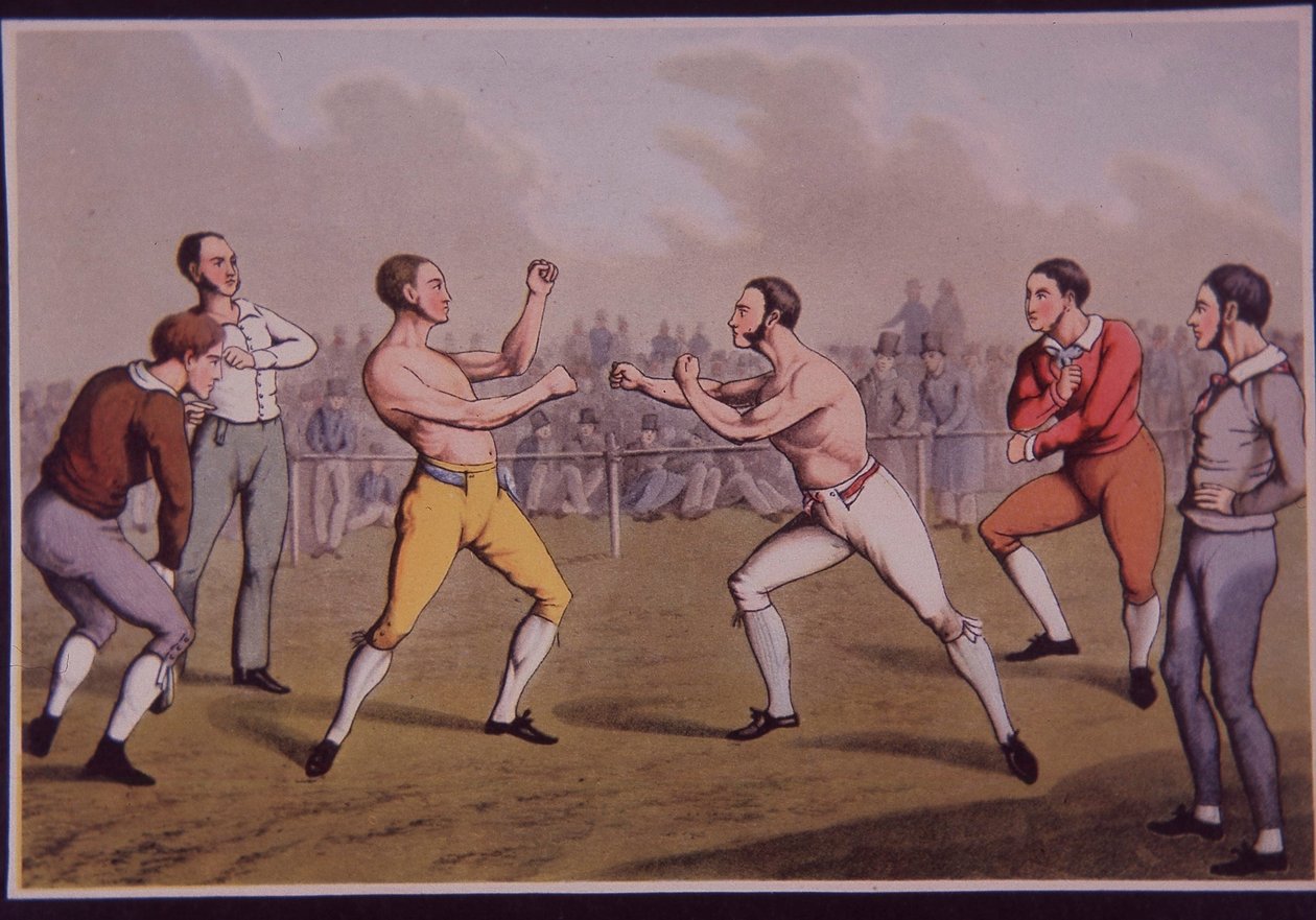 Barefist Prizefight (kolor lito) autorstwa Henry Thomas Alken
