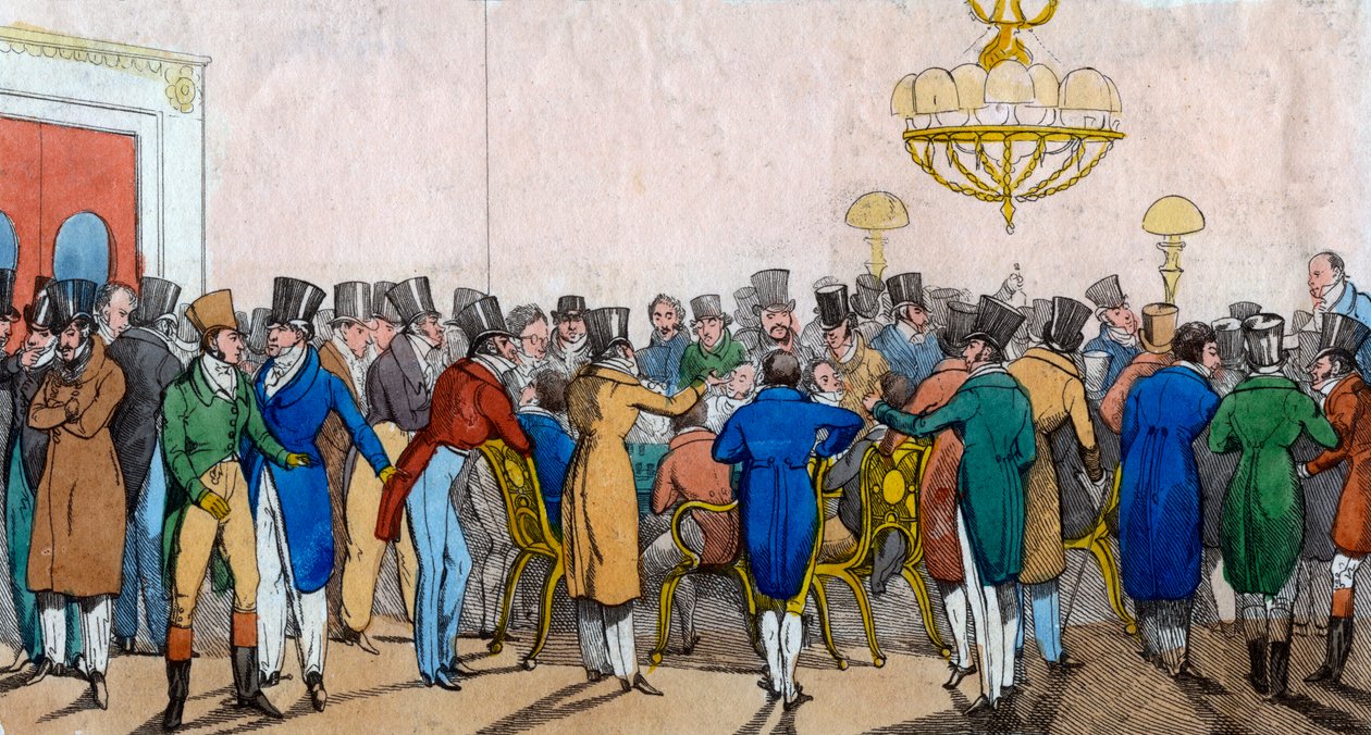 Pierwsze wprowadzenie Boba do gier, współczesne piekło, ok. 1821 r. autorstwa Henry Thomas Alken