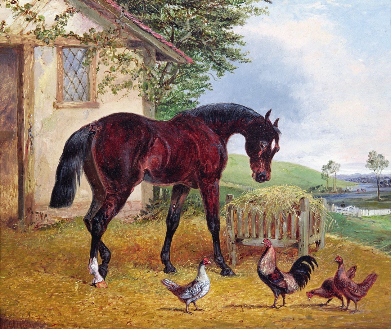 Scena na farmie autorstwa Henry Thomas Alken