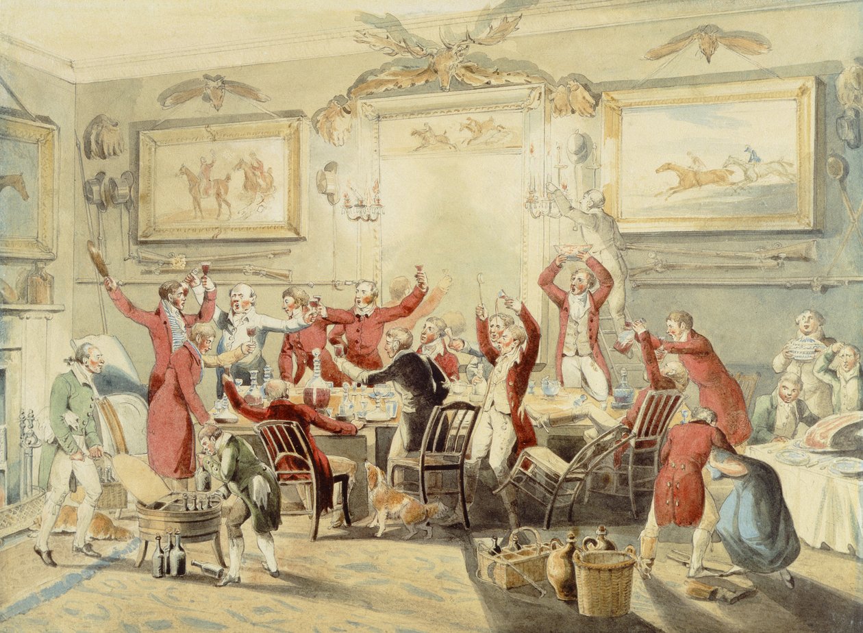 Foxhunting: The Toast (ołówek i wc na papierze) autorstwa Henry Thomas Alken