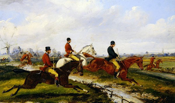 Scena polowania (gwasz na panelu) (zobacz 349142 dla pary) autorstwa Henry Thomas Alken