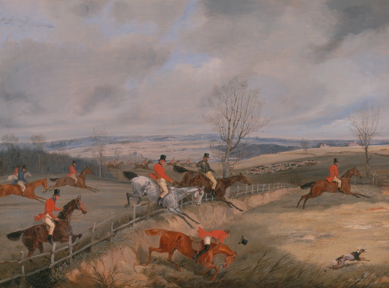 Scena polowania: Rysowanie okładki, ca. 1840. autorstwa Henry Thomas Alken