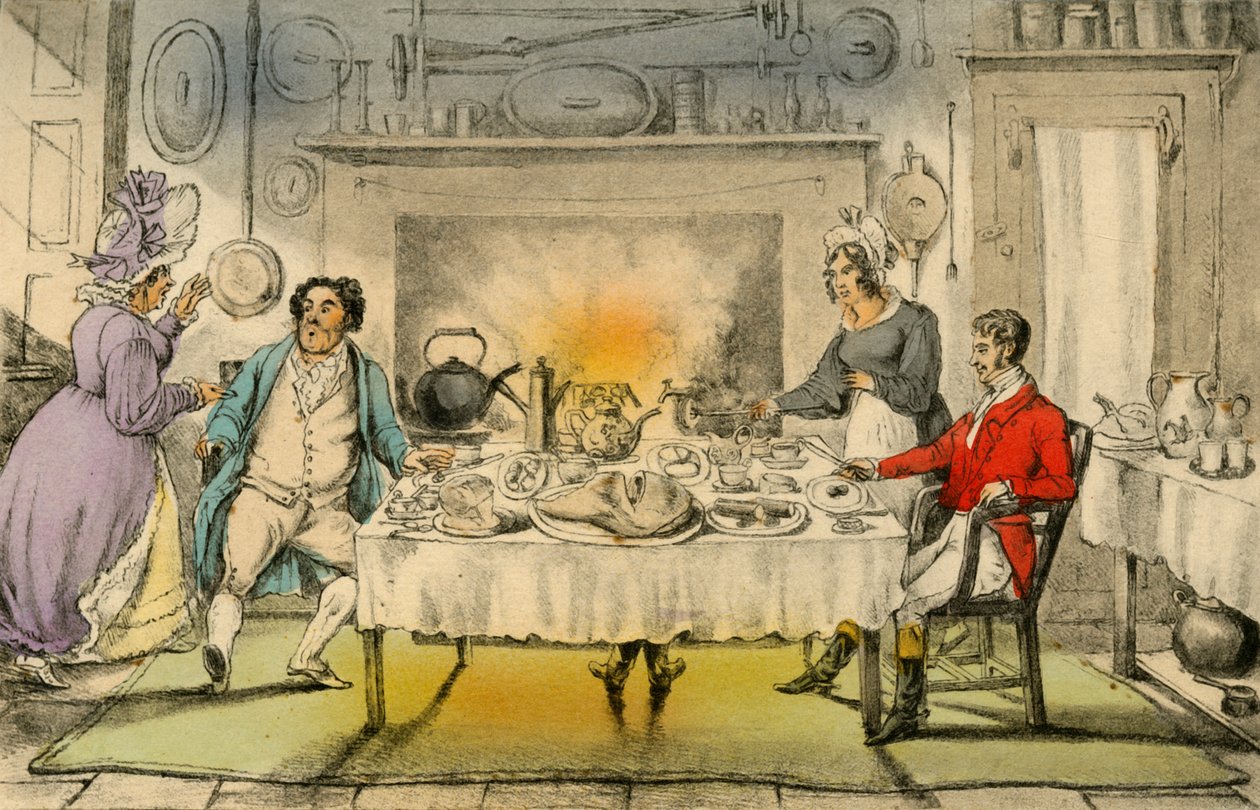 Mr Jorrocks Hunt Breakfast: straszna niespodzianka, 1838 autorstwa Henry Thomas Alken