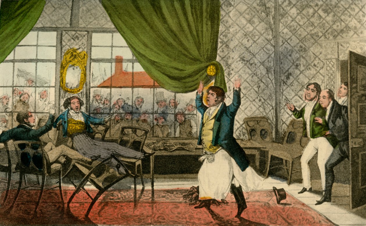 O panowie! Panowie! oto żałosne wydarzenie, 1838 autorstwa Henry Thomas Alken