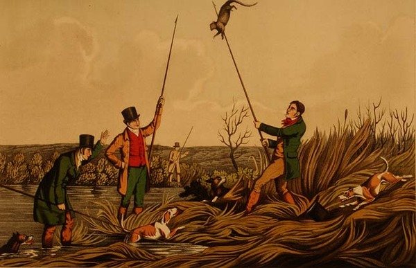 Spearing The Otter, wyd. autorstwa Thomasa McLeana autorstwa Henry Thomas Alken