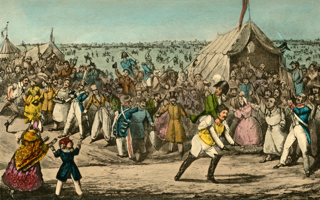 Sport we Francji – Pan Jorrocks pokonuje Barona dla szybkości, 1838 r. autorstwa Henry Thomas Alken