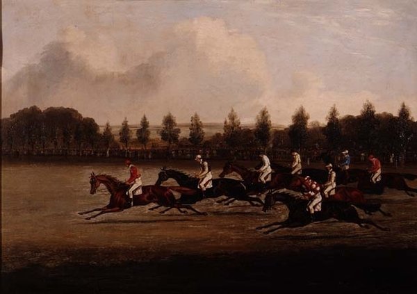 Początek Doncaster St. Leger autorstwa Henry Thomas Alken