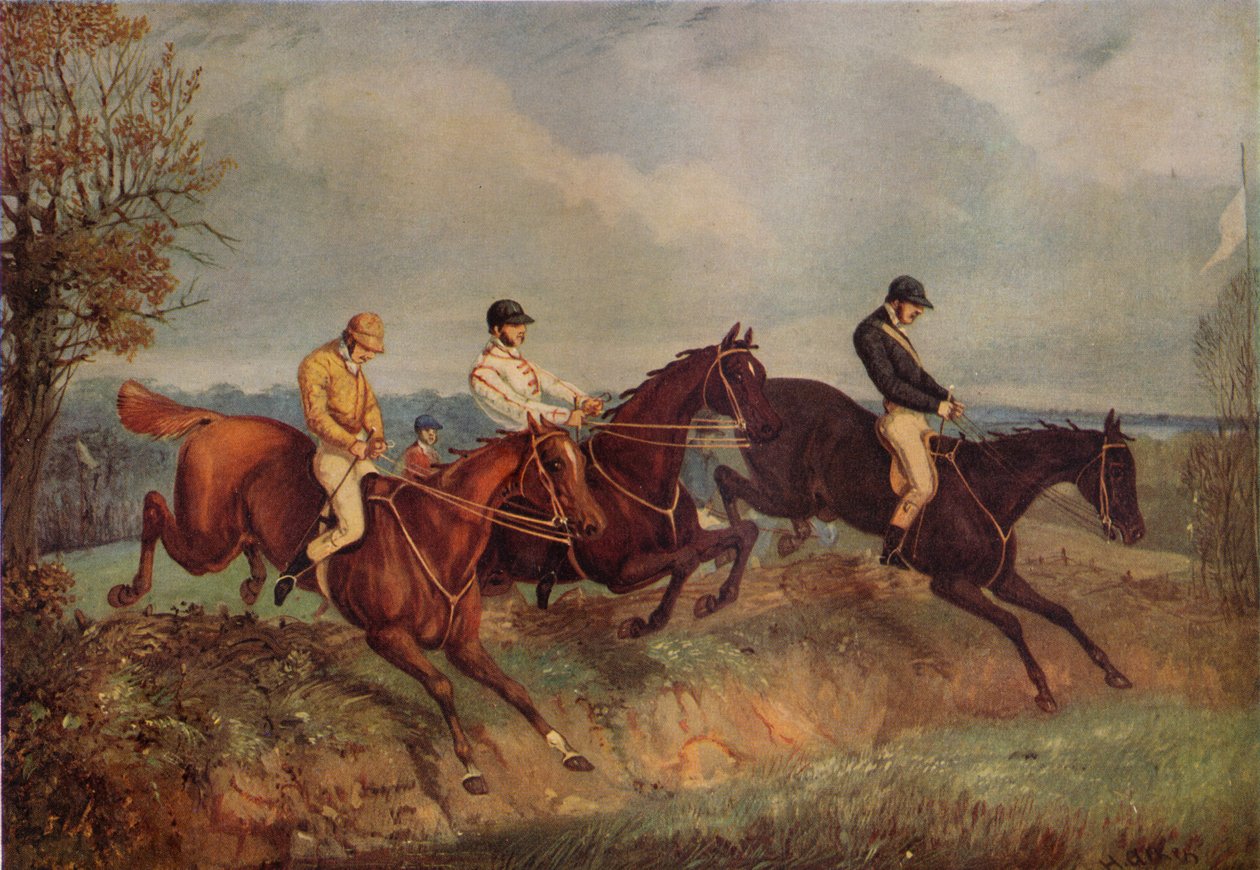 Gonitwa z przeszkodami, ok. 1805-1851, 1924 autorstwa Henry Thomas Alken