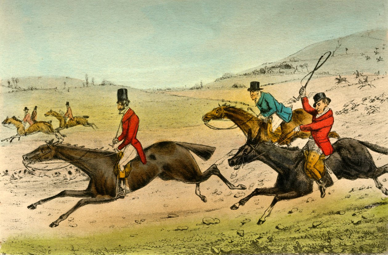 Swell i Surrey. Ogary w pełnym płaczu, 1838 autorstwa Henry Thomas Alken