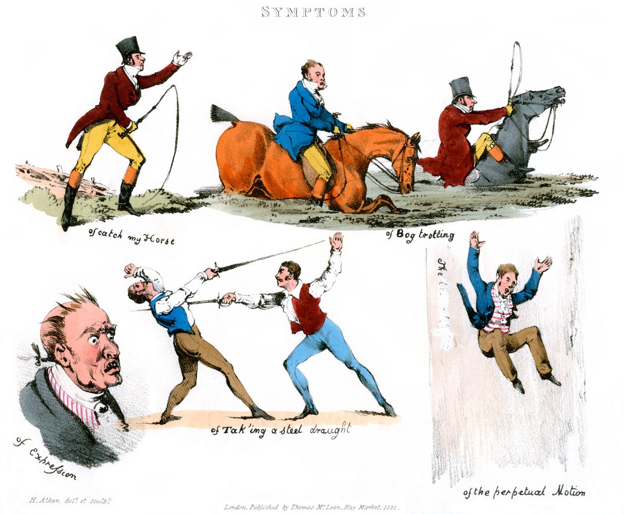 Objawy bycia rozbawionym, 1822. autorstwa Henry Thomas Alken