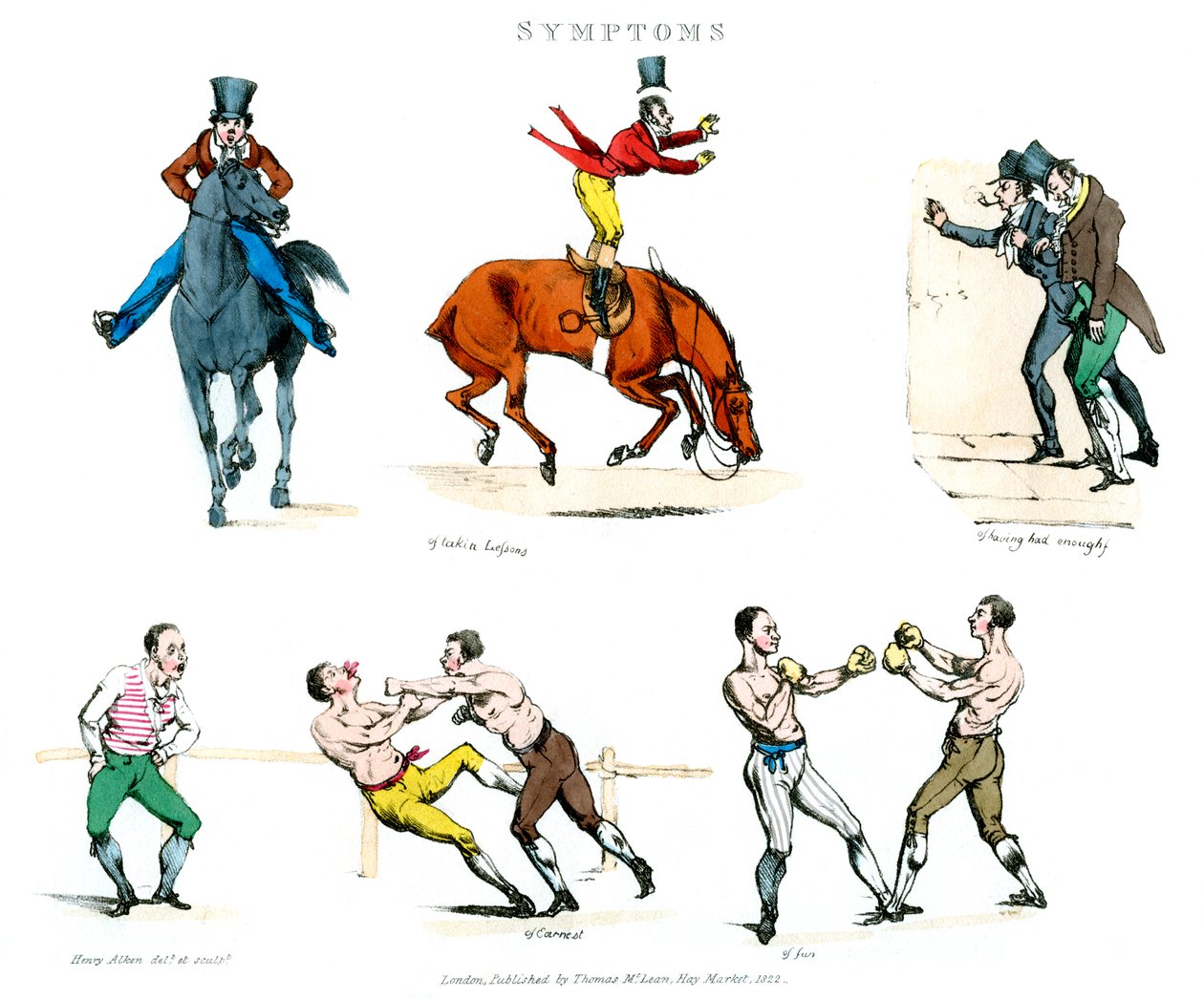 Objawy bycia rozbawionym, 1822. autorstwa Henry Thomas Alken