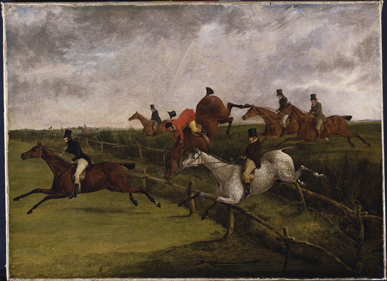 Grand Leicestershire Steeplechase, 12 marca 1829: Objawy cierpienia autorstwa Henry Thomas Alken