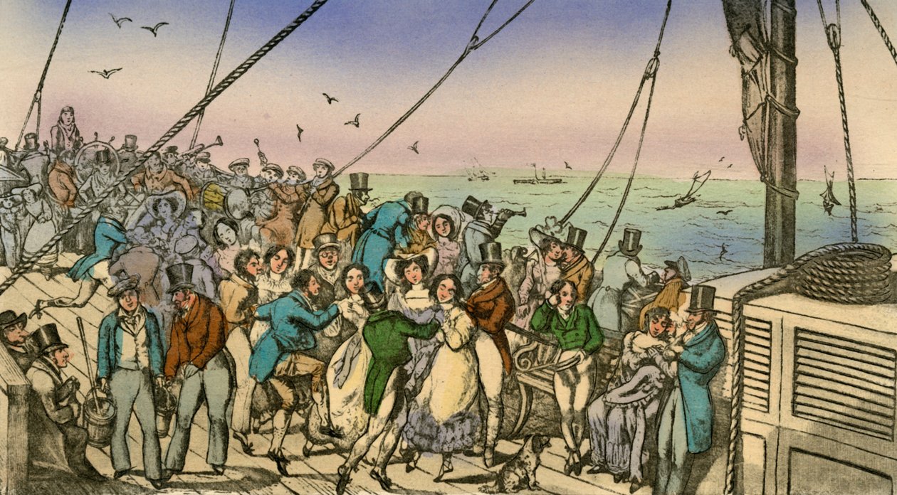 Przyjemności pakietu Steam Margate, 1838 autorstwa Henry Thomas Alken