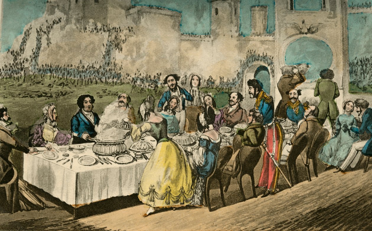 Tabela dHôte- Woda, deklaruję, - z robakami w niej, 1838 autorstwa Henry Thomas Alken