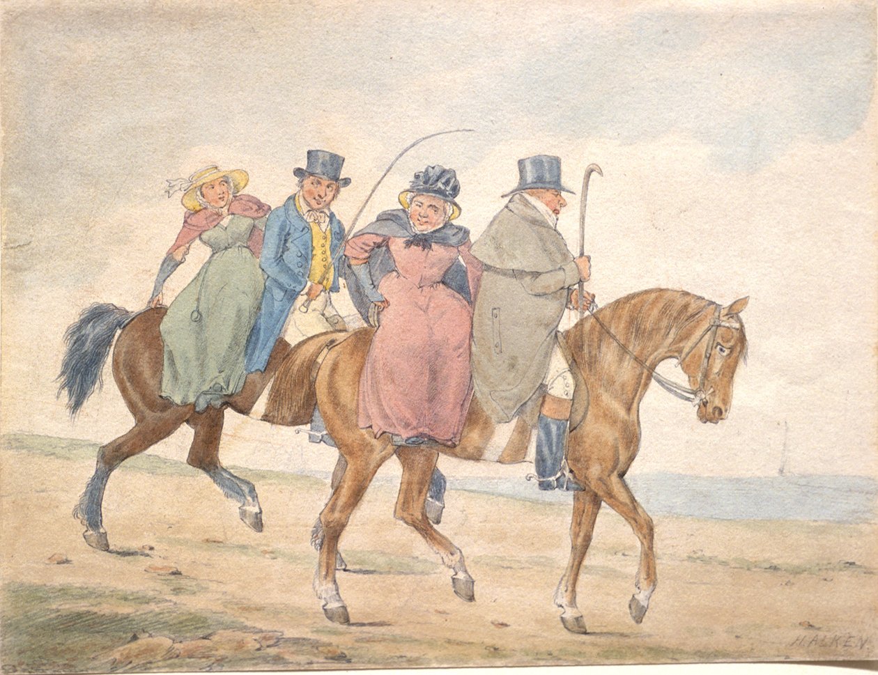 Angielska yeomanry z wizytą autorstwa Henry Thomas Alken