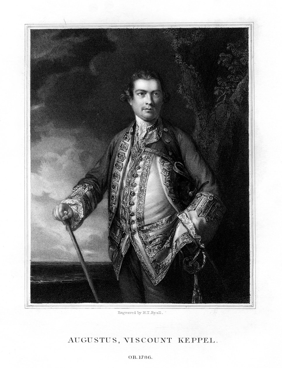 Augustus Keppel, 1. wicehrabia Keppel, admirał brytyjski, 1833. autorstwa Henry Thomas Ryall
