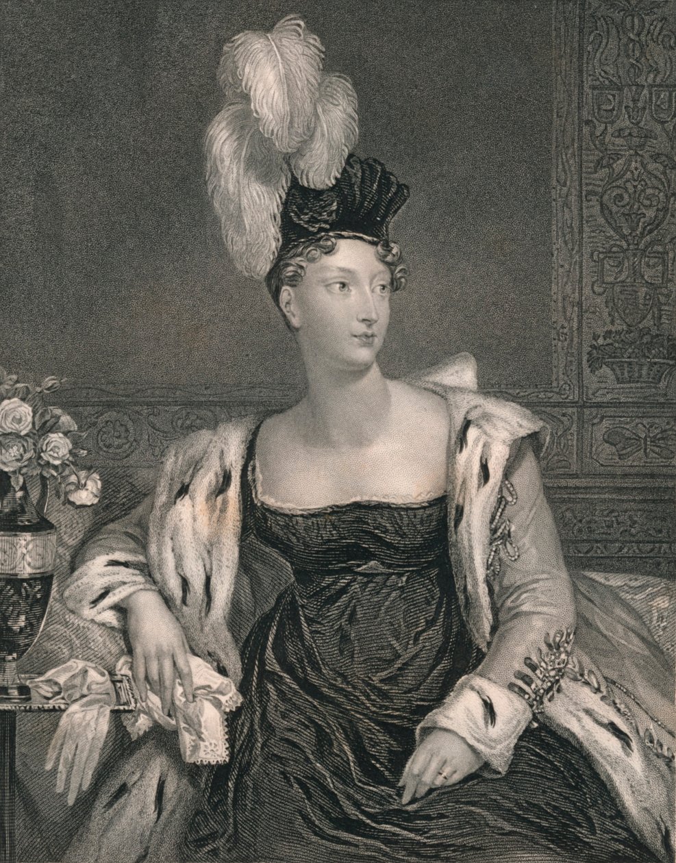 Księżniczka Charlotte z Walii, ok. 1817, początek XIX wieku. autorstwa Henry Thomas Ryall