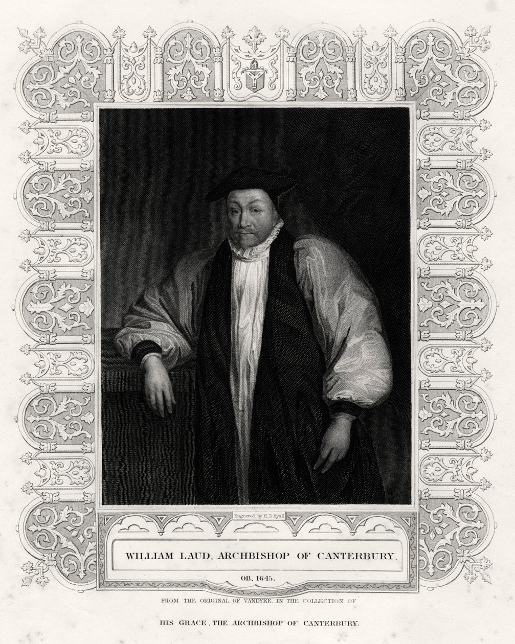 William Laud, arcybiskup Canterbury, XIX wiek autorstwa Henry Thomas Ryall