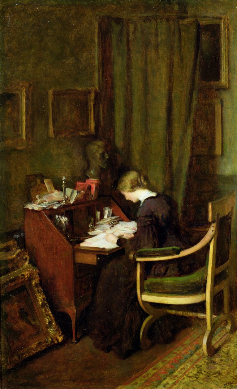 Na jej biurku autorstwa Henry Thomas Schafer