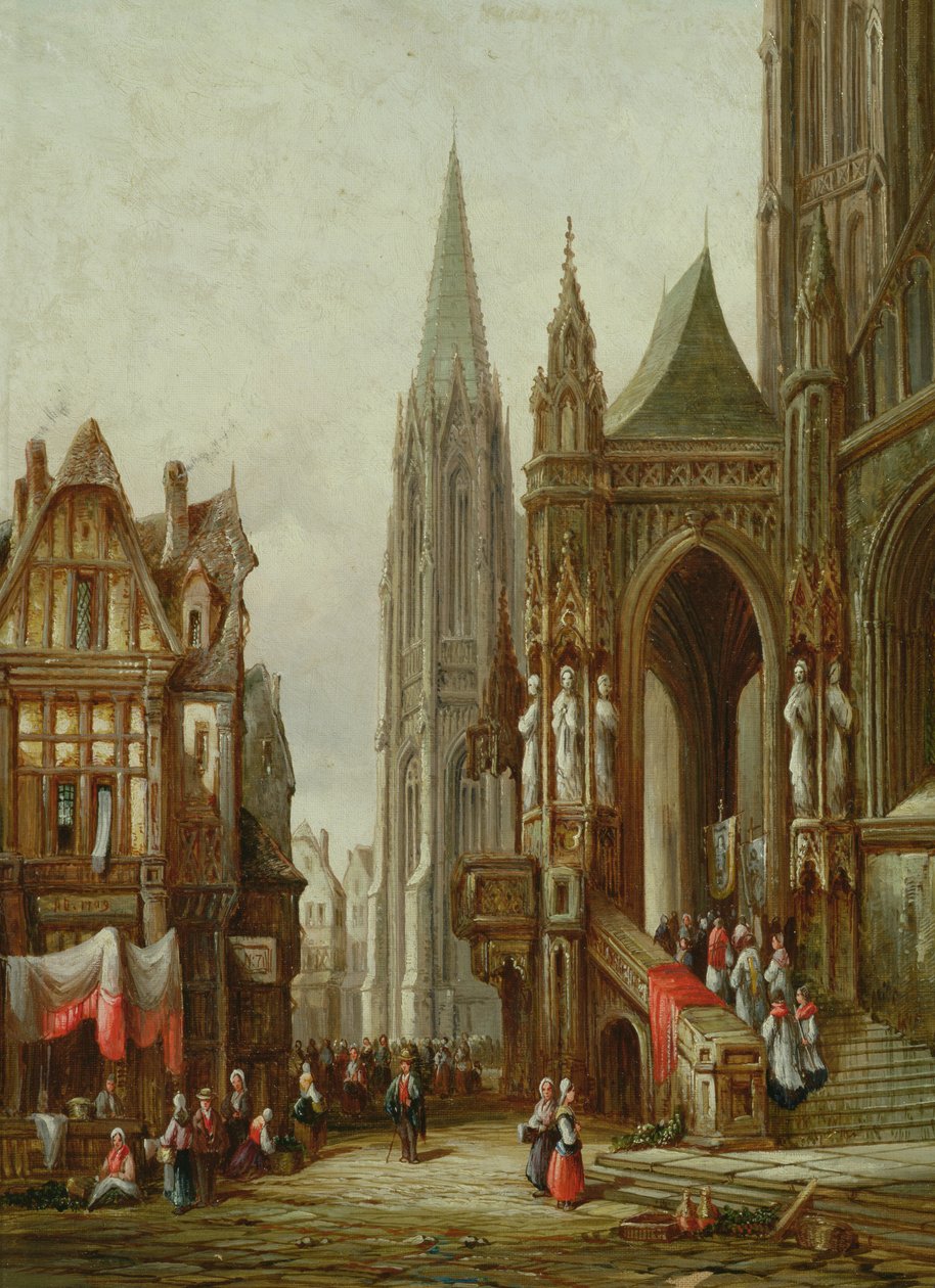 Procesja kościelna wchodząca do katedry autorstwa Henry Thomas Schafer