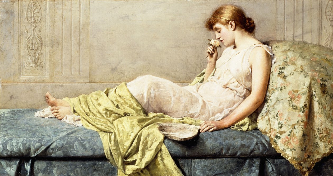 Róża buduarowa, 1879 autorstwa Henry Thomas Schafer
