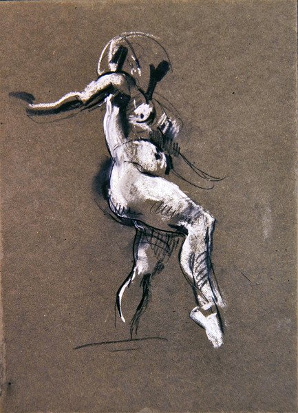 Akt kobiecy stojący, ok. 1900 (kreda na papierze) (wers z 367144) autorstwa Henry Tonks