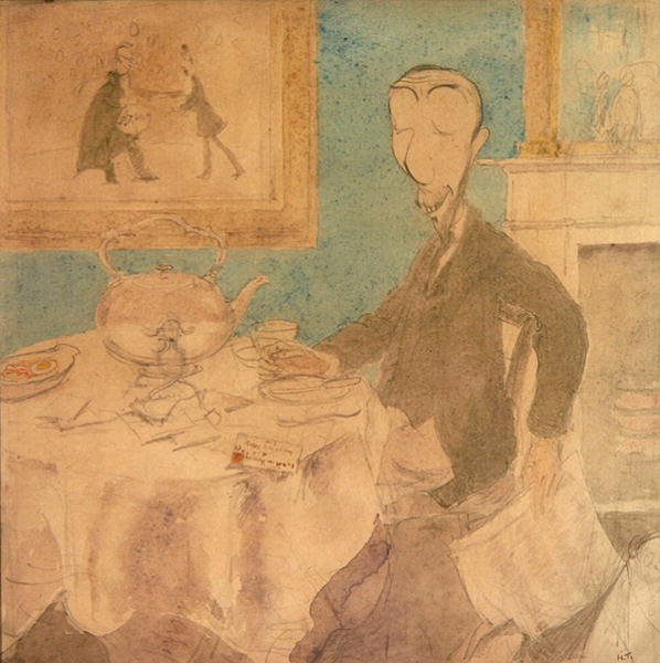 Sir William Ramsay odbiera wiadomość o nagrodzie Nobla autorstwa Henry Tonks