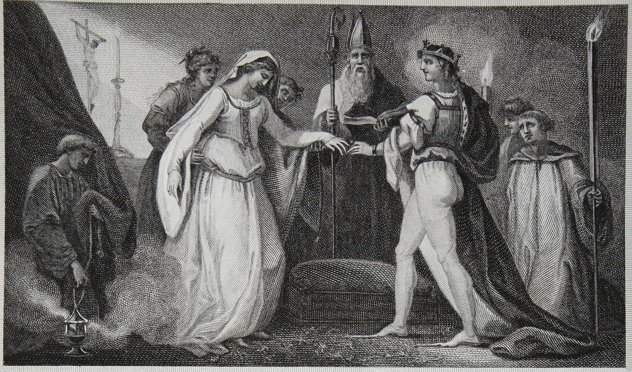 Wesele Henryka Pierwszego, grawerowane przez Delatre, ilustracja z „Historii Anglii” Davida Hume
