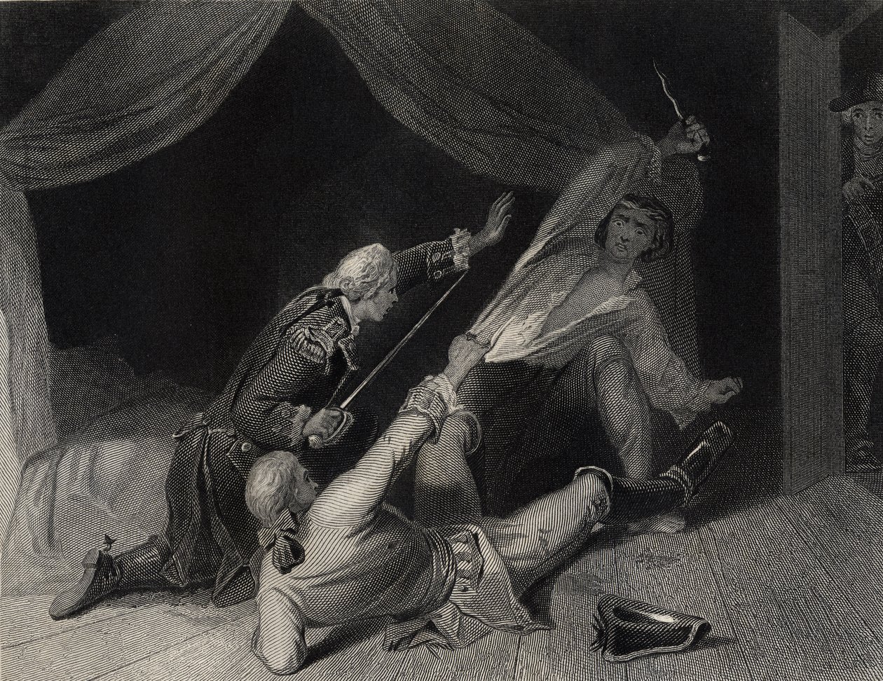 Schwytanie Lorda Edwarda Fitzgeralda za zdradę stanu, grawerowane przez J.Rogers autorstwa Henry Warren