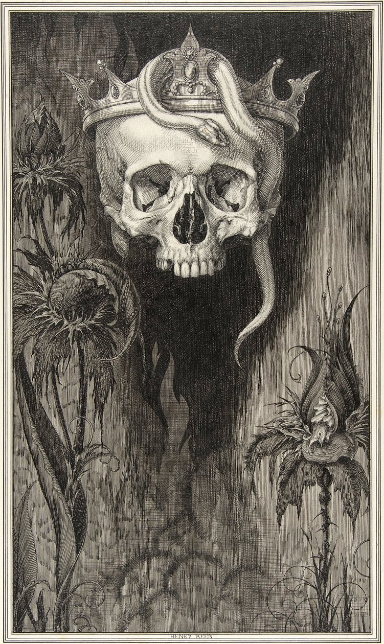 Ilustracja z Księżnej Malfi i Białego Diabła, Dwie sztuki Johna Webstera (1580 - 1634), wyd. 1930 autorstwa Henry Weston Keen