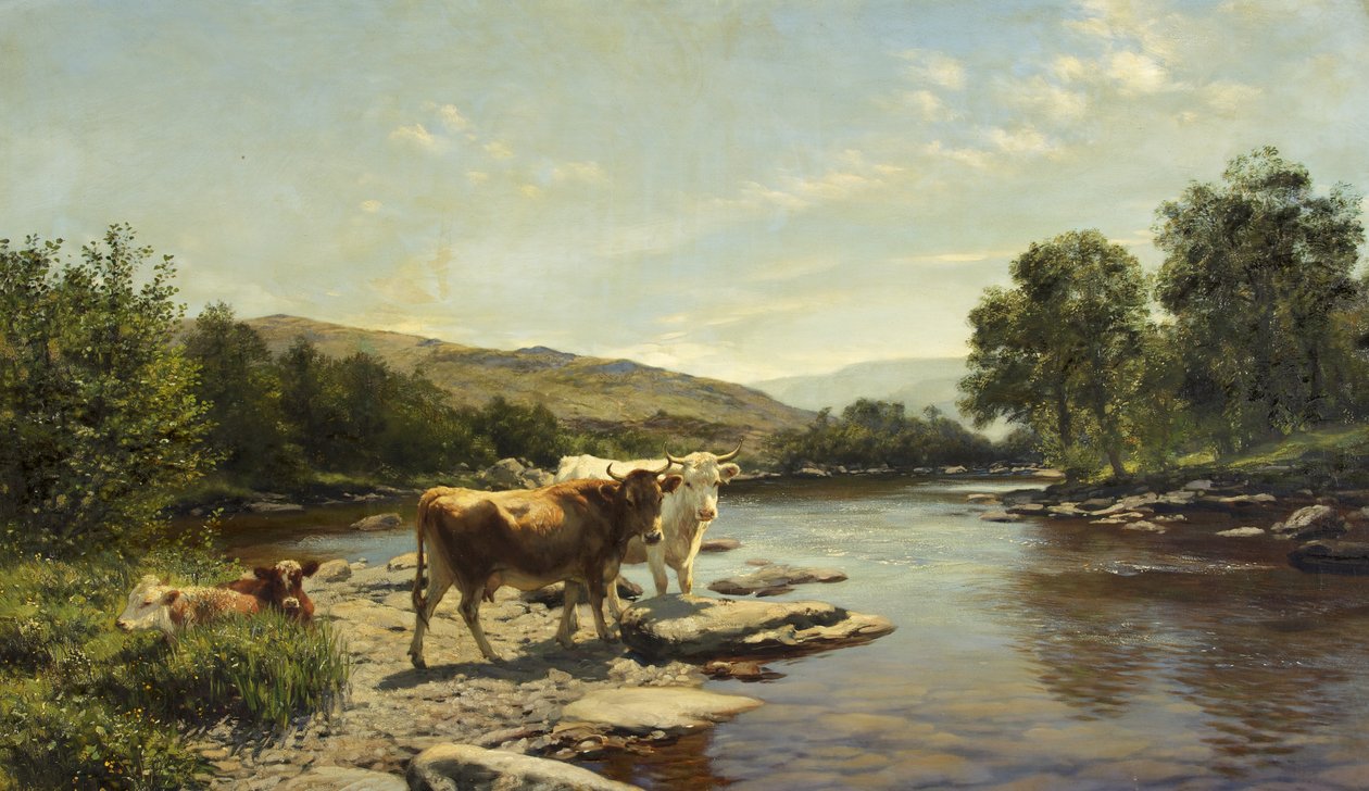 Spokojny poranek na niebie (olej na płótnie) autorstwa Henry William Banks Davis
