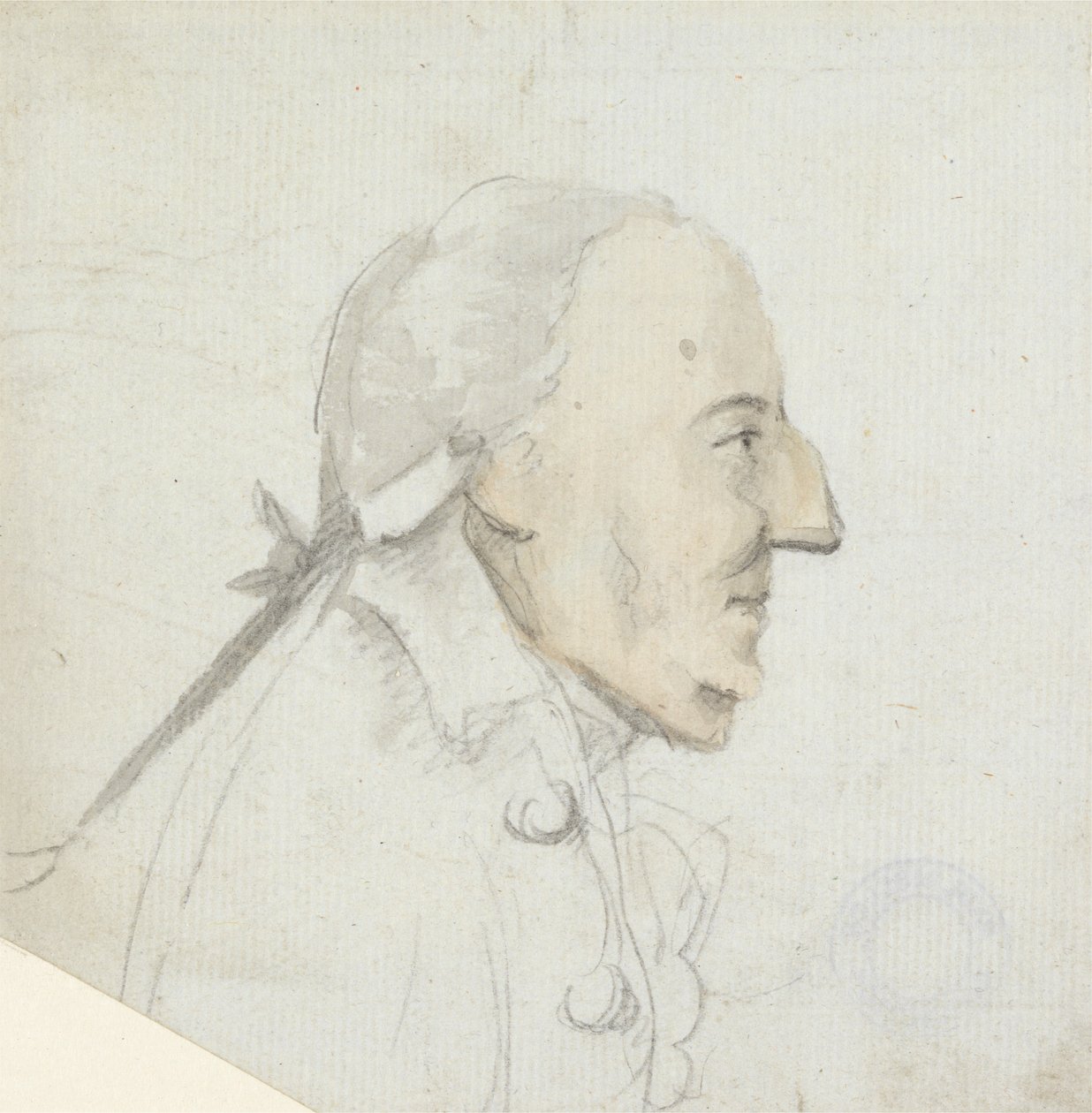 Mężczyzna z dużym nosem: profil skierowany w prawo, głowa i ramiona autorstwa Henry William Bunbury