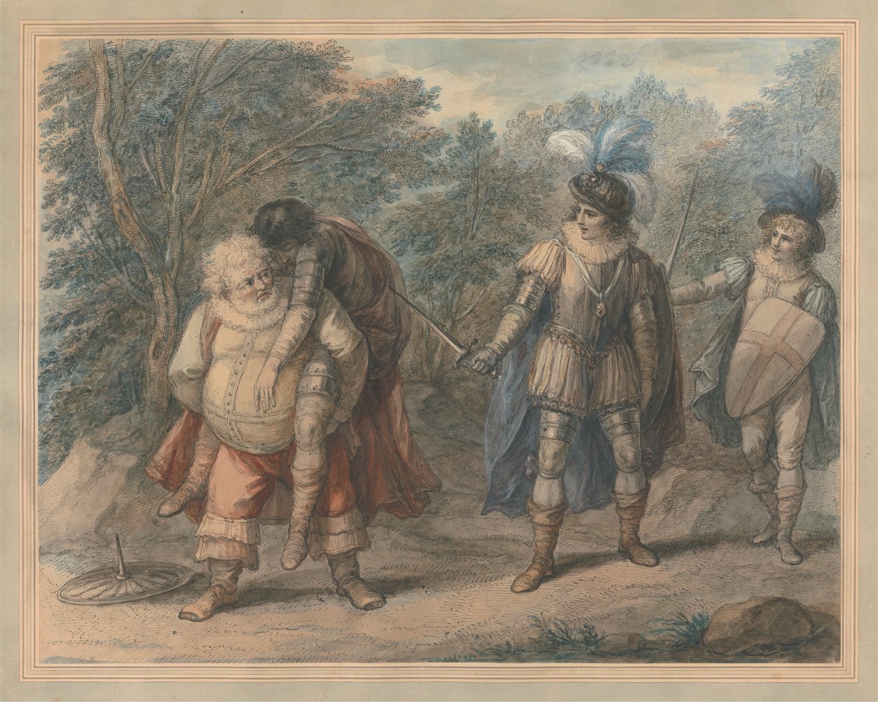 Falstaff niosący martwego Hotspura autorstwa Henry William Bunbury