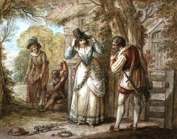 Florizel i Autolycus zmiana odzieży autorstwa Henry William Bunbury
