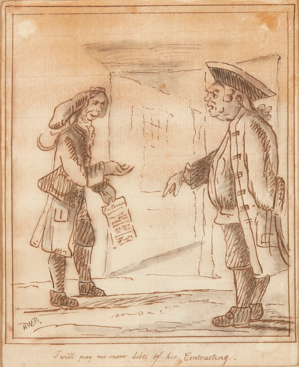 Nie spłacę więcej długów z jej umowy (atrament) autorstwa Henry William Bunbury