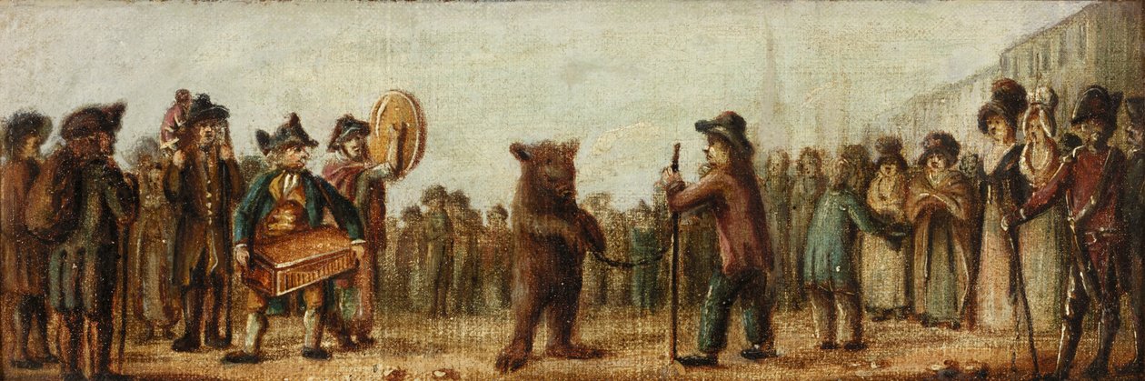 Tańczący niedźwiedź (olej na płótnie) autorstwa Henry William Bunbury