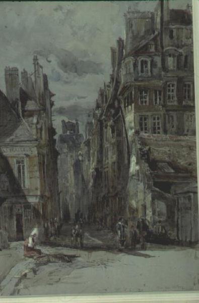 Scena uliczna, Stary Paryż autorstwa Henry William Burgess
