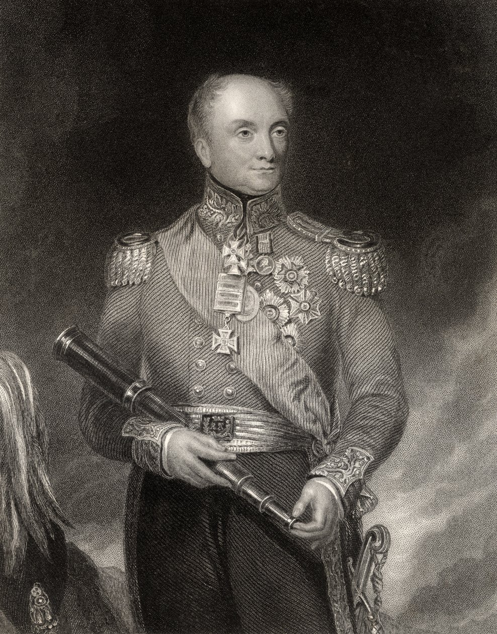 Sir Rowland Hill, grawerowane przez W.H. Mote, z „Narodowej Galerii Portretów, tom IV”, wydana ok. 1820 r. (lito) autorstwa Henry William Pickersgill