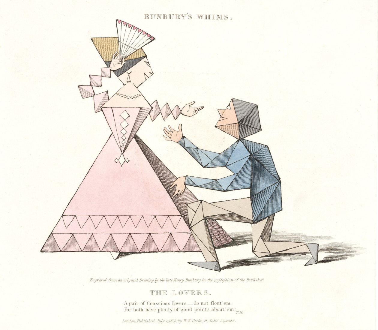Kochankowie, z Bunburys Whims, 1828 autorstwa Henry William after Bunbury