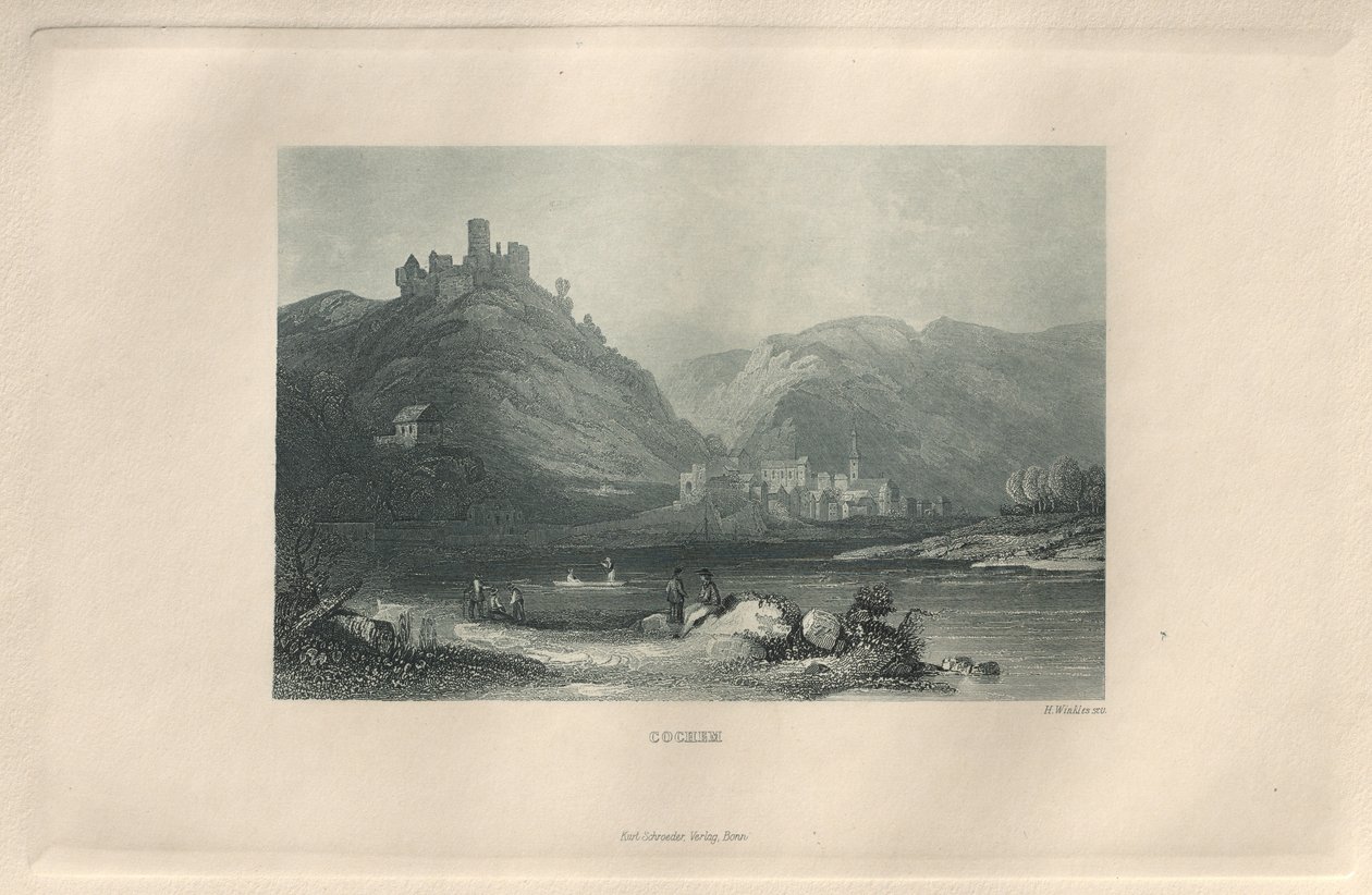 Malownicza i romantyczna Nadrenia: Cochem, 1928. autorstwa Henry Winkles