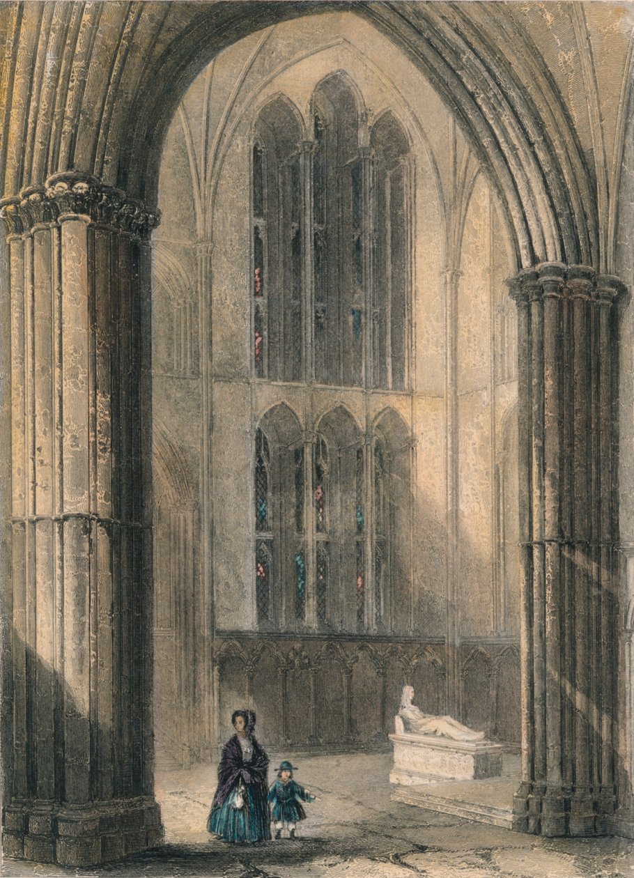 Katedra w Worcester: Północny transept chóru, 1836 autorstwa Henry Winkles
