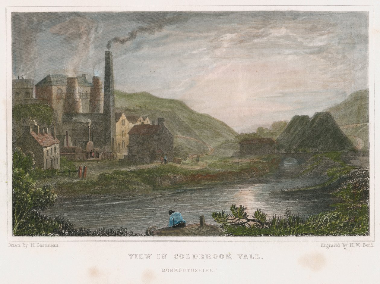 Wielkie piece do produkcji żelaza w Coalbrookdale, Shropshire, c1830 autorstwa Henry Winsor Bond